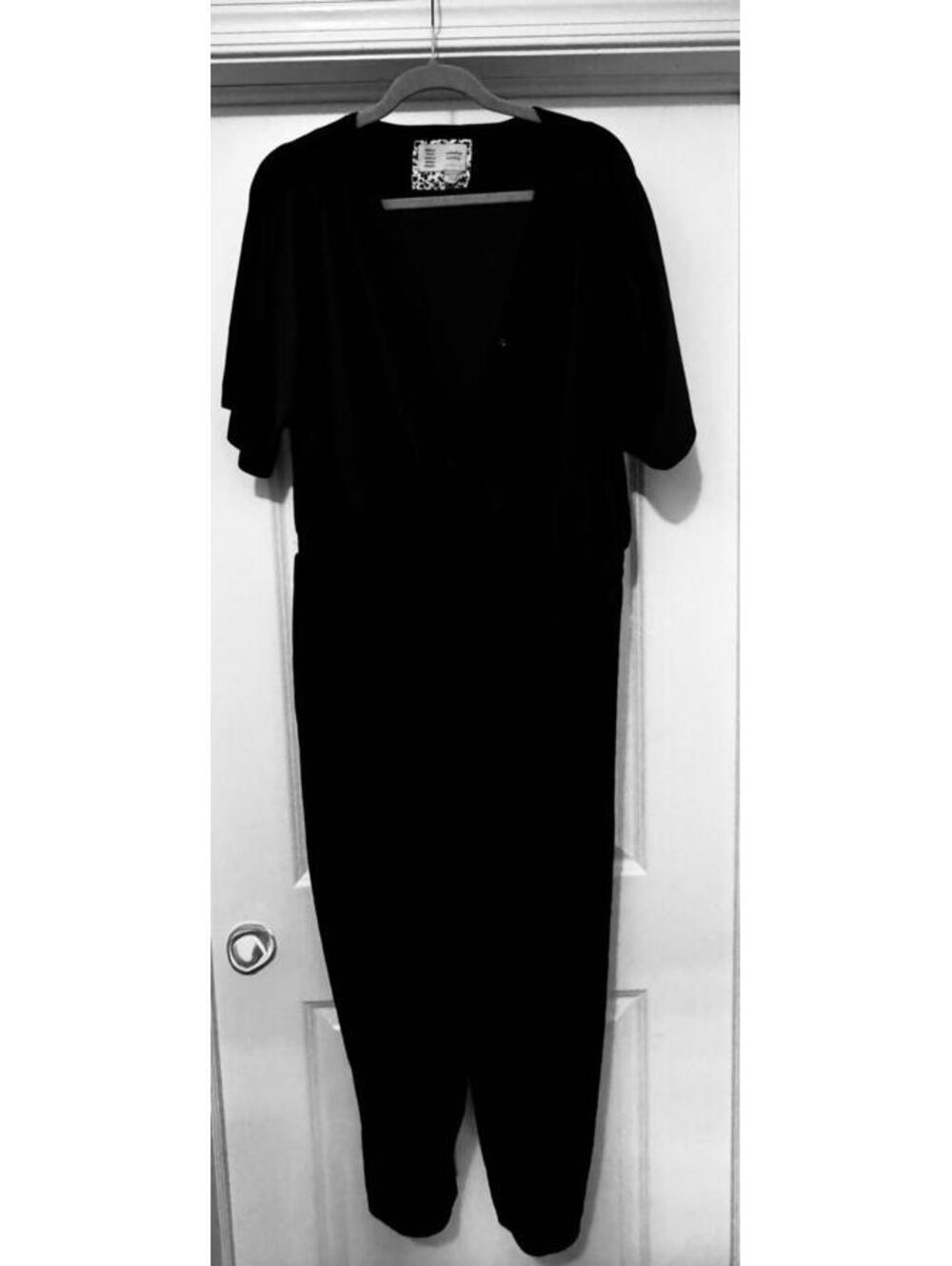 Anthropologie Velvet Jumpsuit Womens Saturday Sunday Navy Blue Stretch V Neck